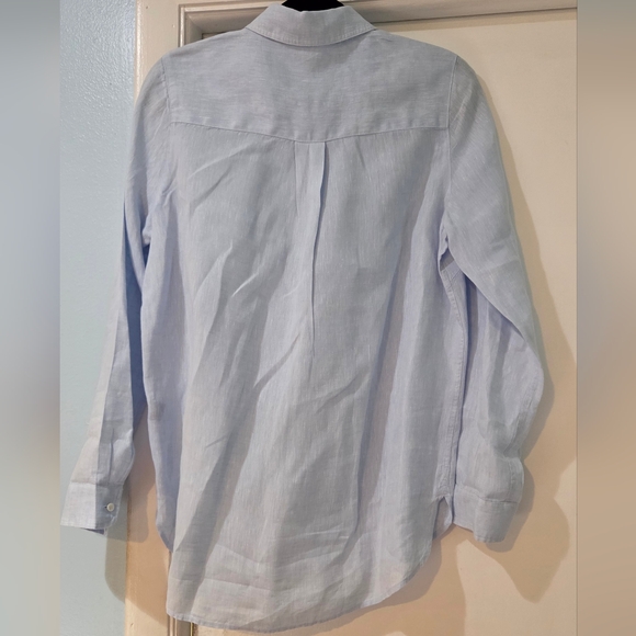Women's J.McLaughlin Sky Blue Britt Linen Blouse, Size S - Picture 9 of 14